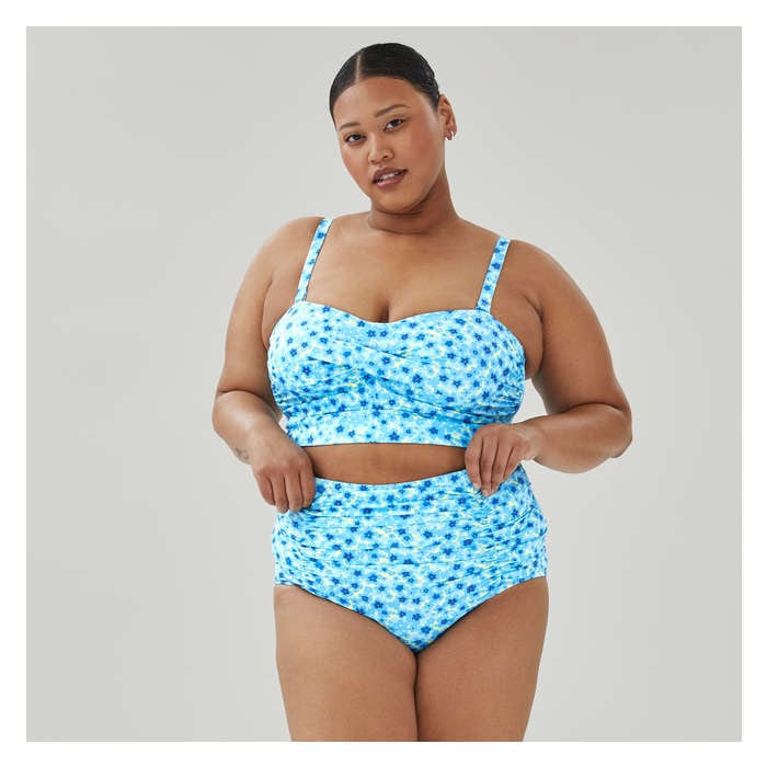 Women+ High Waist Floral Swim Bottom
